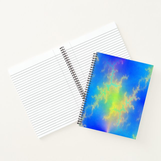 Carnet Ciel bleu et boulons de foudre jaune doré (Intérieur)
