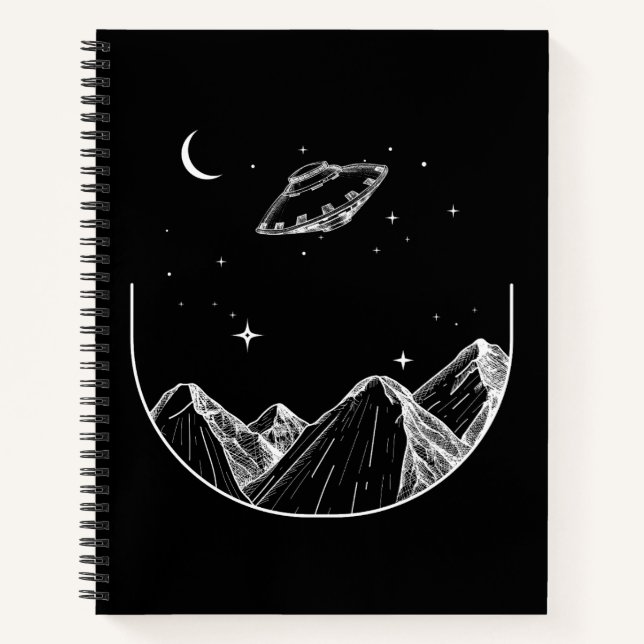 Carnet Ciel nocturne de montagnes UFO (Devant)