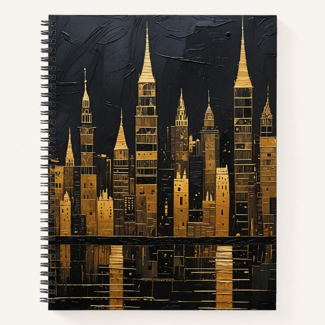 Carnet Ciel nocturne doré de la ville (Devant)