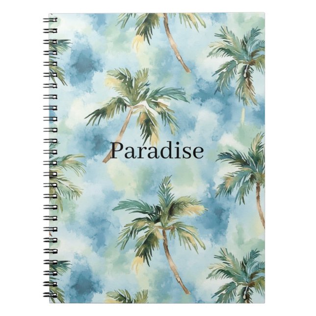 Carnet Cieux bleus île tropicale palmiers   (Devant)