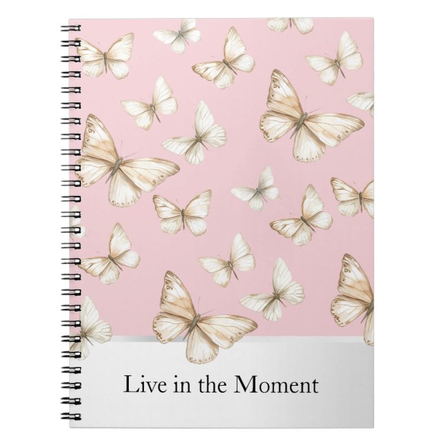 Carnet Cieux rose blush & Papillons  (Devant)