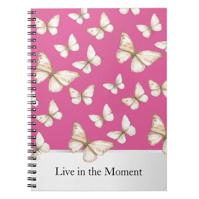 Carnet Cieux roses et papillons  (Devant)