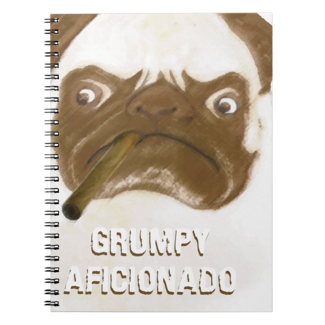 Carnet Cigar à puggy Grumpy AFICIONADO personnalisé (Devant)