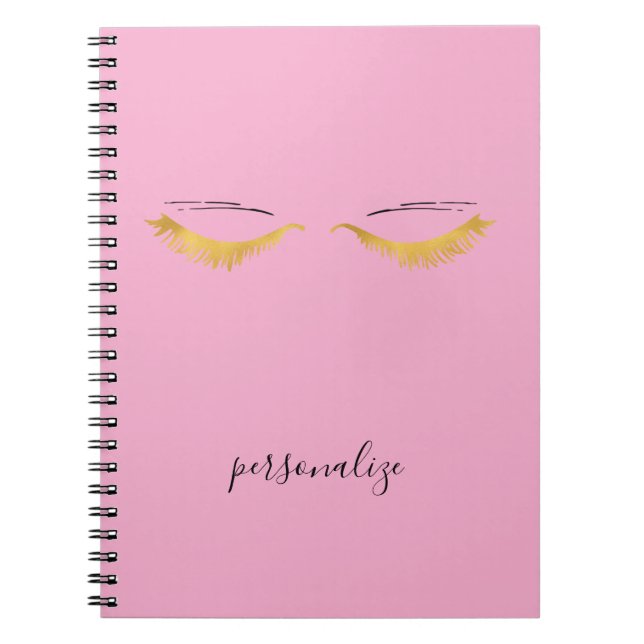 Carnet Cils Glam Or Rose Pretty (Devant)