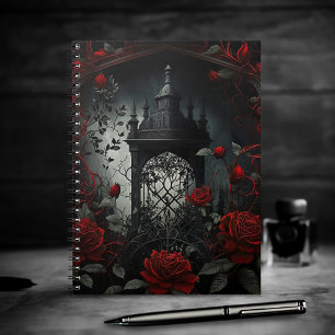 Carnet Cimetière gothique Jardin Rose avec Rouge et Noir