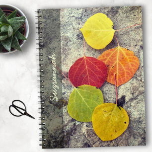 Carnet Cinq colorés d'automne Aspen Feuille personnalisé
