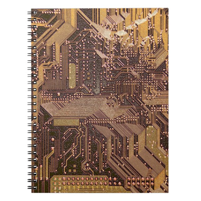 Carnet Circuit imprimé cybernétique doré technologie art  (Devant)