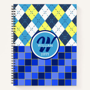 Carnet Citadin Bleu Framboise Citron Argyle et Carreaux