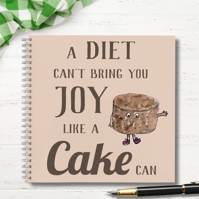 Carnet Citation amusante de gâteau au chocolat (Funny cake joke baking recipe notebook with chocolate cake cartoon and fun quote)