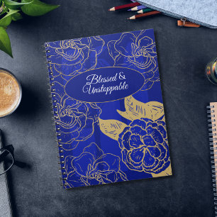 Carnet Citation bénie et imparable sur floral vintage ble