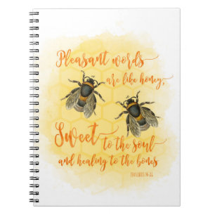 Carnet Citation biblique d'aquarelle Mots agréables abeil
