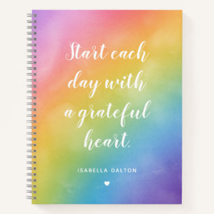 Carnet Citation Cœur Grat Spiral Personnalisé Arc-en-ciel