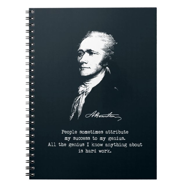 Carnet Citation d'Alexander Hamilton. Succès, génie (Devant)