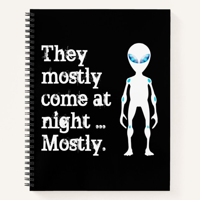 Carnet Citation d'alien noir blanc mignon (Devant)