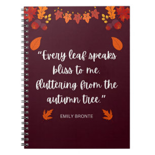 Carnet Citation d'automne Emily Bronte
