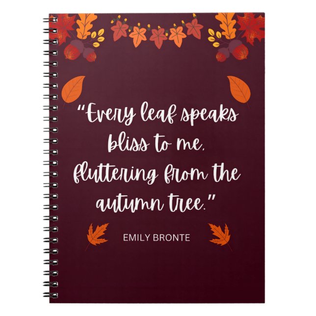 Carnet Citation d'automne Emily Bronte (Devant)