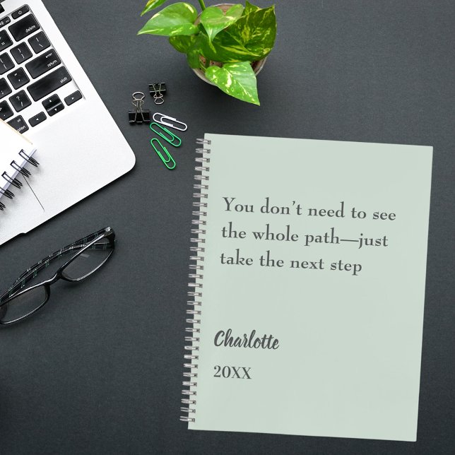 Carnet Citation de but inspirant vert Sage (Créateur téléchargé)