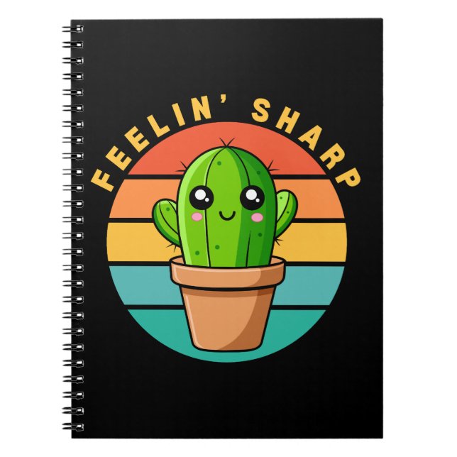 Carnet Citation de cactus mignon kawaii drôle (Devant)
