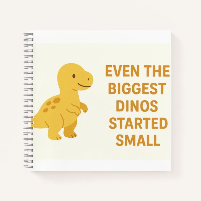 Carnet Citation de dinosaure jaune mignon – “Même les plu (Devant)