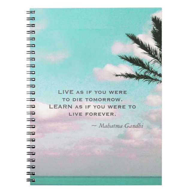 Carnet Citation de Gandhi Live comme si vous étiez...Thèm (Devant)