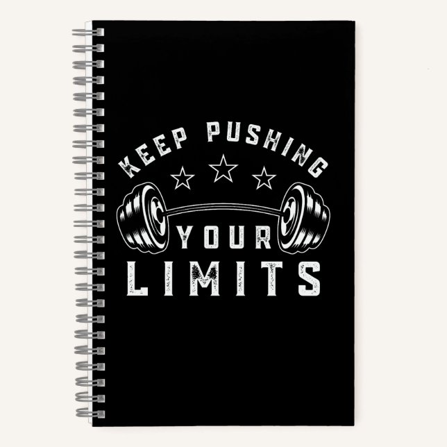 Carnet Citation de gym pour Continuer à Pousser Vos Limit (Recto)
