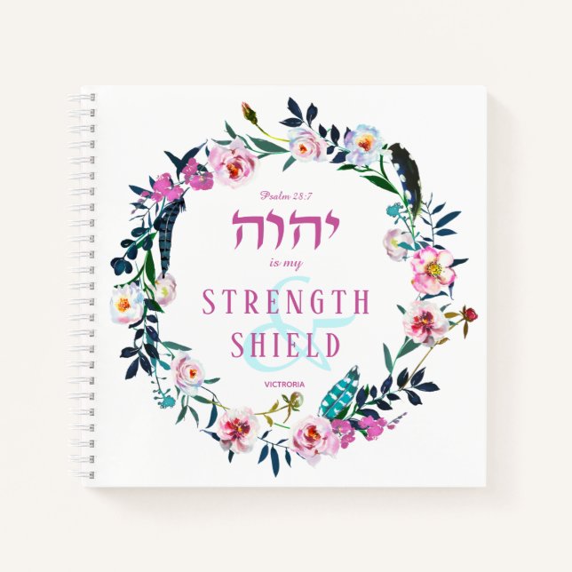 Carnet Citation de la Bible nommée YHVH rose (Devant)