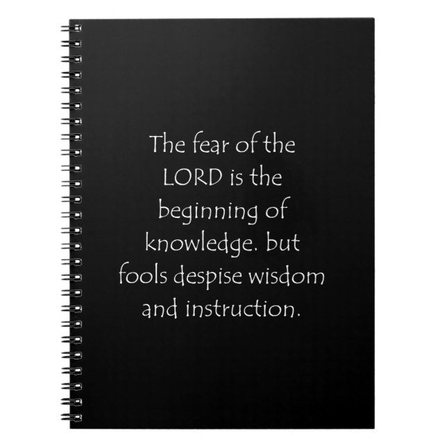 Carnet Citation de l'Écriture Proverbes 1 7 (Devant)