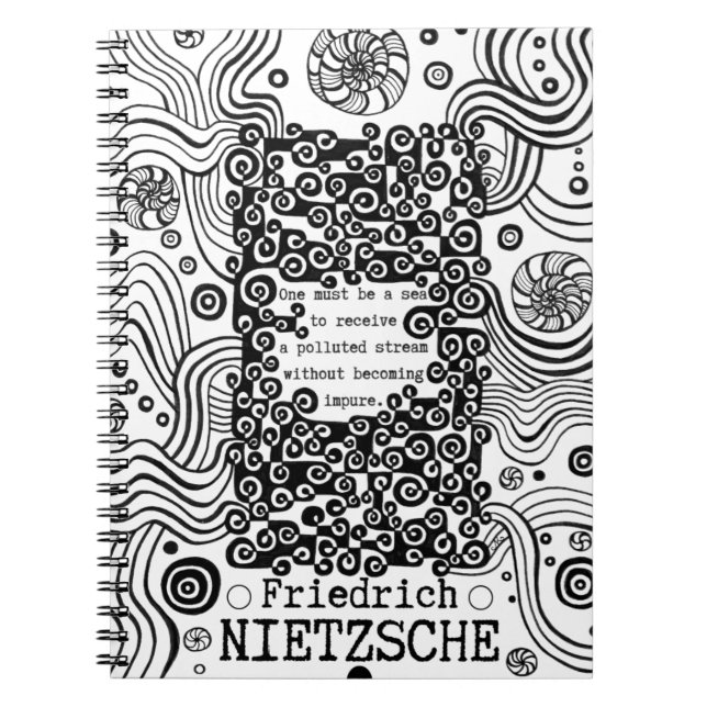 Carnet Citation de l'encre de mer PURE par Nietzsche (Devant)
