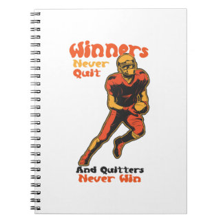 Carnet Citation de motivation de football pour les gagnan