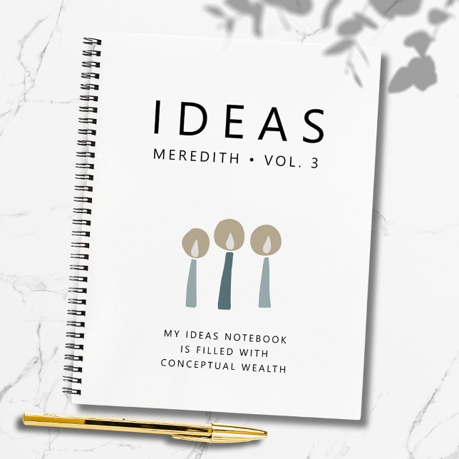 Carnet Citation de motivation Idées Personnalisées (Motivational Quote Hand Drawn Candles Personalized Ideas Notebook)