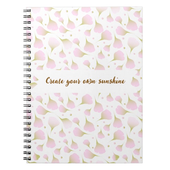 Carnet Citation de photo personnalisée Spirale rose paste (Devant)
