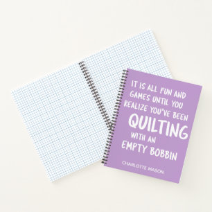 Carnet Citation de quilt drôle personnalisée avec graphiq