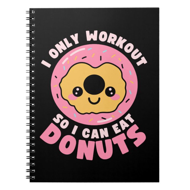 Carnet Citation de sport drôle Kawaii Donuts (Devant)