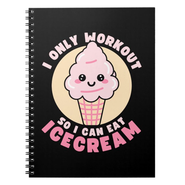 Carnet Citation de sport drôle Kawaii glace (Devant)