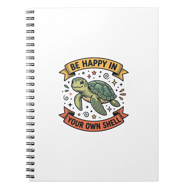 Carnet Citation de Tortue Heureuse Dessin de Gravure Vint (Devant)