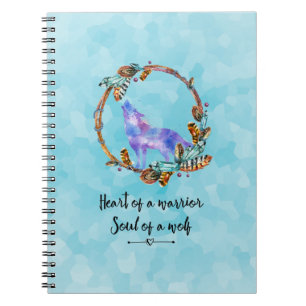 Carnet Citation de typographie à l'aquarelle Wolf Boho St