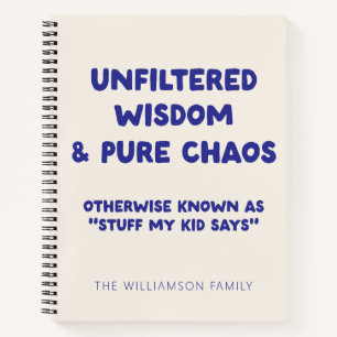 Carnet Citation d'enfant drôle personnalisée Gardien Humo