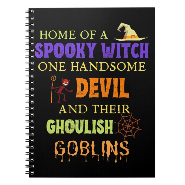 Carnet Citation D'Halloween Familiale Avec L'Araignée Dia (Devant)