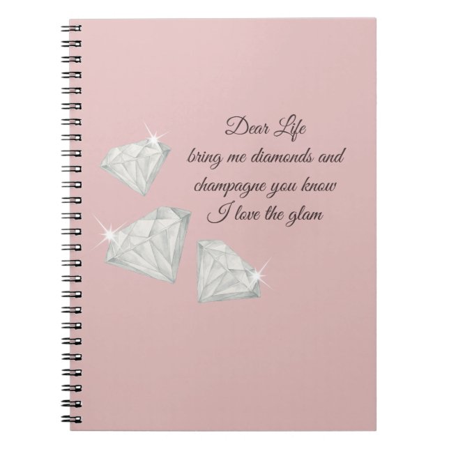 Carnet Citation Diamants & Champagne – Édition Cher La Vi (Devant)