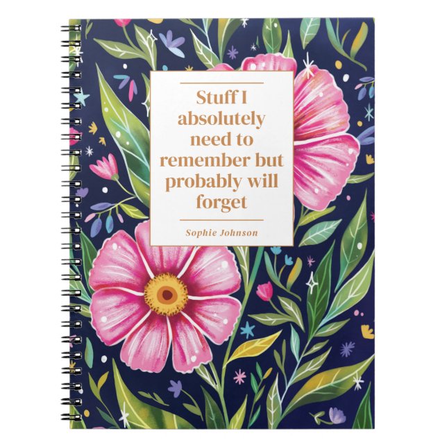 Carnet Citation drôle à retenir pour faire des fleurs per (Devant)
