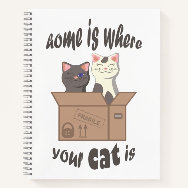 Carnet Citation drôle Accueil est où est votre chat (Devant)