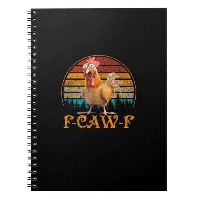 Carnet Citation drôle de poulet mème F-Caw-F (Devant)