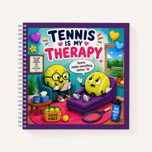 Carnet Citation drôle de tennis (Devant)