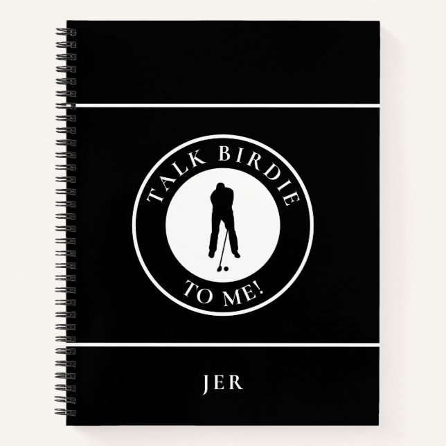 Carnet Citation Drôle Monogramme Golf Log Jeu Jour Progrè (Devant)