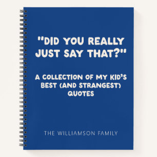 Carnet Citation drôle personnalisée d'enfant, humour pour