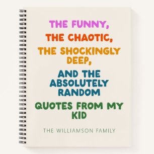Carnet Citation Drôle Personnalisée d'Enfant Souvenir pou