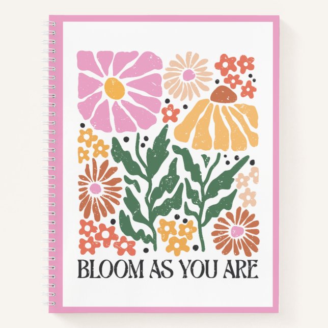 Carnet Citation Florale Inspirationnelle Florale Boho (Devant)