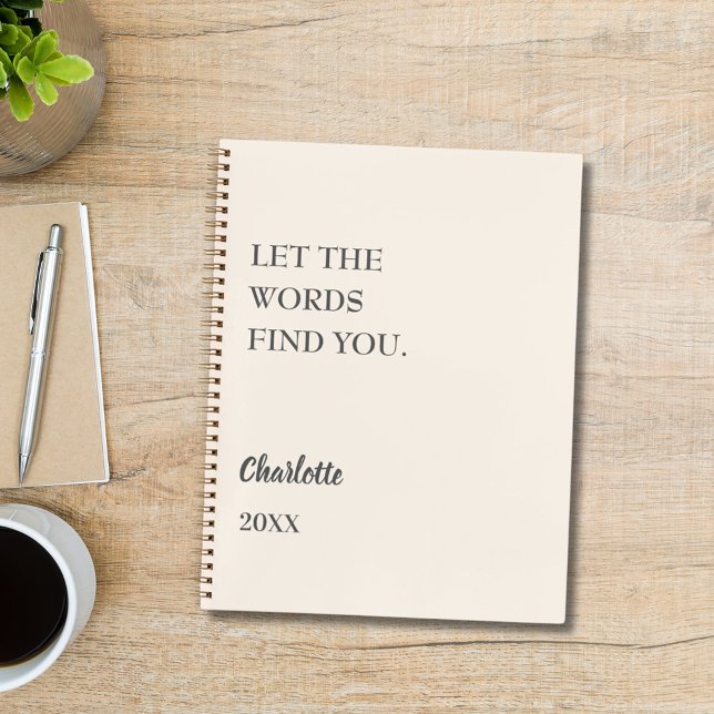 Carnet Citation inspirante crème beige écriture (Créateur téléchargé)