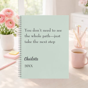 Carnet Citation inspirante de couleur vert sauge pour obj