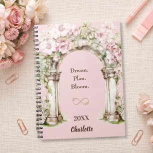 Carnet Citation inspirante de l'arc de fleurs roses